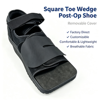 Chaussure post-opératoire orthopédique médicale avec rembourrage en mousse Star Mesh, semelle plate en TPR et talon compensé carré pour soulagement du talon et décharge de la pression