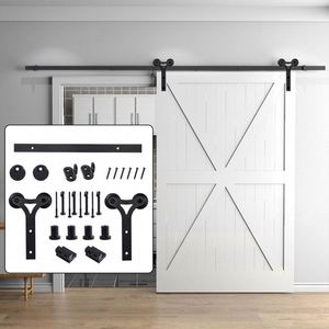 WEKIS Durable Steel Sliding Barn Door Hardware Modern Satin Black Soundproof Outdoor Low Profile Kitchen Bedroom Living Room - Product Image 1