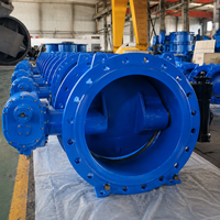 Vanne papillon municipale pour drainage, grand diamètre, en fonte ductile, siège EPDM, entraînement par engrenages, PN10, type à brides