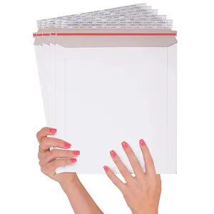 Enveloppes en papier rigide blanc 50 pièces, enveloppes en carton rigides, auto-adhésif pour Photo