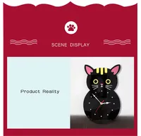 Jam Dinding Akrilik Bentuk Kucing, Jam Dinding Dekorasi Modern Kamar Anak-anak Rumah, Jam Dinding Akrilik Kustom