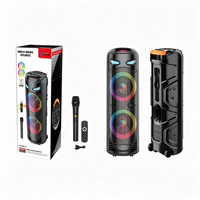 ZQS8237 Speaker Pribadi Dual 8 Inch 40W Daya Tinggi BT Lampu Cincin Warna-warni Outdoor Laris Manis Pasokan Pabrik Audio