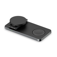 Chargeur sans fil rapide magnétique 15W 25W 3-en-1 pour téléphone, montre et écouteurs en alliage d'aluminium AFY, idéal pour les promotions de marques et les boutiques.