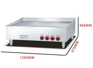 <span class=keywords><strong>Plancha</strong></span> électrique en acier inoxydable de <span class=keywords><strong>1</strong></span>,2 mètre de large, à double zone de contrôle, pour comptoir, nouilles, sautés, bœuf, œufs frits, hôtel - Product Image 6