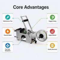 Étiqueteuse horizontale semi-automatique pour bouteilles rondes MT-50, alimentation CC, durable pour bouteilles alimentaires en verre, certifiée CE/ISO