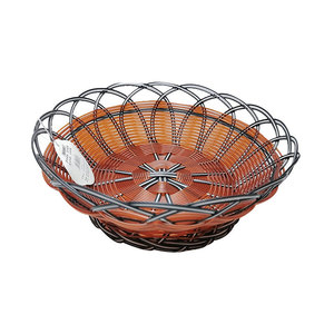 <b>Plastic</b> Woven Storage <b>Basket</b> Round 160 Series Kitchen Use Neatening Fruit Snack Plate Pastoral Style Handmade - Product Image 4