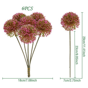 Bundle of 6 Stems Artificial Allium Ball <b>Flower</b> Stems Realistic Dandelion Onion <b>Flower</b> for Home Wedding <b>Vase</b> Decor - Product Image 3