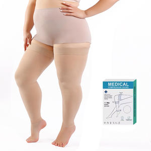 <span class=keywords><strong>Medias</strong></span> de compresión médicas graduadas 20-30 mmHg, sin pie, hasta el muslo, con puntos de silicona, para venas varicosas - Product Image 1