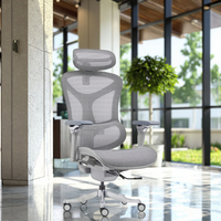 Chaise de bureau pivotante ergonomique en maille, en alliage d'aluminium, moderne, de luxe, réglable, vente en gros d'usine, certifiée classe 4