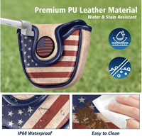 ASL GOLF Housses de putter de golf personnalisées en forme de mallet, en cuir PU avec logo brodé