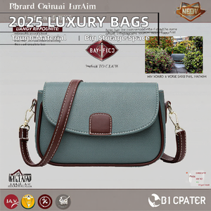 2025 New Fashion Luxury Pu Leather Women's Shoulder Messenger Handbags Large Capacity Durable Features <b>Dual</b> Handle Letter - Product Image 2