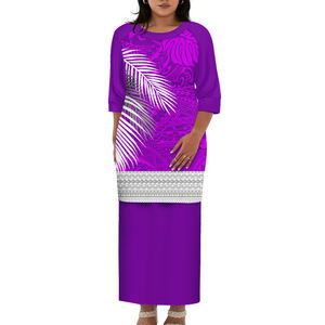 เดรสคอกลมแขนสามส่วนของผู้หญิงชุดเดรส2ชิ้นผ้าโพลีเอนพียูเลทาซิสไซส์ใหญ่พิเศษออกแบบได้ตามต้องการ - Product Image 4