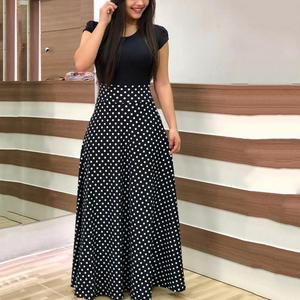 Đầm maxi nữ dáng rộng in hoa cổ tròn thanh lịch, phong cách thường ngày mùa hè - Product Image 5