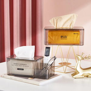 Clear Tissue Box Holder Creative Extra Space Plastic Transparent Multifunction Tissue Boxes