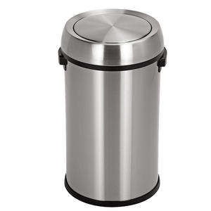 Stainless Steel Swing Top Trash Can Waste Bin With Cover