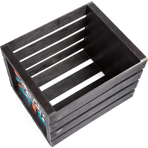 Wood Record <strong>Crate</strong> - <strong>Vinyl</strong> Album Storage Holder Box Wooden Case with Chalkboard Sign Board Record Storage Organizer Box - Product Image 3