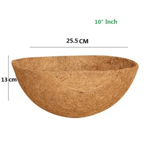 Cesta colgante de <span class=keywords><strong>coco</strong></span> de Material Natural clásico, <span class=keywords><strong>maceta</strong></span> semicircular para balcón para Centro Comercial para flores, ropa, balcón - Product Image 4