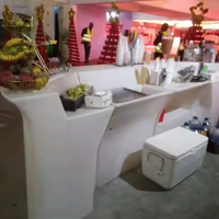 Meubles de bar de salon d'hôtel commercial, table en plastique moderne avec éclairage LED RGB 5050