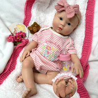 Poupée Reborn Premium en Silicone Intégral de 45 cm, Cheveux Implantés à la Main, Yeux Ouverts, Ongles Réalistes pour les Passionnés et Collectionneurs de Poupées Haut de Gamme