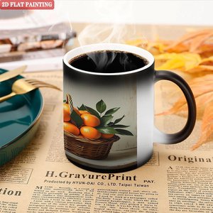 Custom Frosted Black <b>Ceramic</b> <b>Mug</b> 11oz Heat Sensitive Blank Cup For Business Promotion Event - Product Image 5