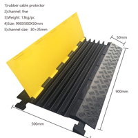 Protection de câble en caoutchouc jaune à 5 canaux, rampe de protection de câble, vente en promotion
