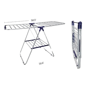 Oferta Especial: Tendedero Plegable de Acero Inoxidable de Doble Nivel, Portátil, con Opción de Montaje en <span class=keywords><strong>Pared</strong></span> para Interiores y Baños - Product Image 1