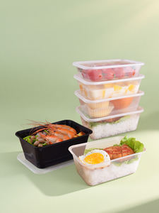 Fiambreras de plástico desechables comerciales para comida rápida, diseño Rectangular apto para <span class=keywords><strong>microondas</strong></span> <span class=keywords><strong>barato</strong></span>, compartimentos gruesos para cuencos, preparación de comidas - Product Image 5