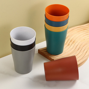 Tasse en plastique de paille de blé, tasse cylindrique créative de rince-bouche, tasse d'eau de brossage de dortoir de ménage - Product Image 2