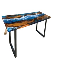 Table de salle à manger moderne en bois et résine époxy pour restaurant, style rivière, nouveau produit populaire à prix avantageux direct usine