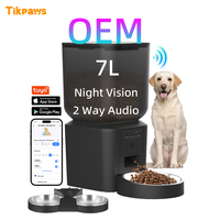 OEM 7L APP Surveillance vidéo WiFi Distributeur automatique de nourriture sèche pour chiens avec caméra Distributeur automatique de nourriture pour animaux de compagnie avec caméra Enregistreur vocal