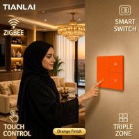Interrupteur intelligent Tuya Zigbee M8-3K 3 gangs 3 canaux 16A pour contrôle d'éclairage de chambre d'hôtel, éclairage principal, spot et bande LED, boîtier 86 pour chambre d'hôtes, vente en gros