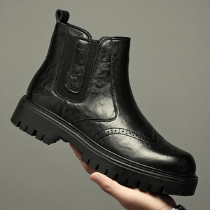 Botas Chelsea Casuales para Hombre, Marca Martin, de Cuero Genuino, con Cierre de Cordones, Forradas de Felpa para Otoño e Invierno - Product Image 1