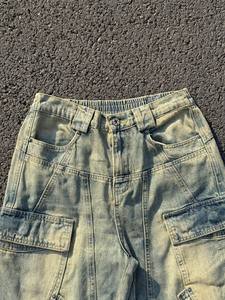 Pantalones vaqueros de algodón elásticos para hombre, <span class=keywords><strong>Serie</strong></span> de alta costura de otoño e invierno, transpirables, rasgados, azules, lavados, informales, estilo Retro, para hombre - Product Image 2