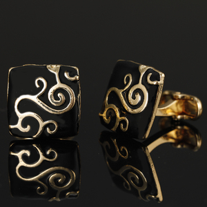 Thời Trang Sáng Tạo Vàng Mô Hình Trang Trí Pháp Cổ Điển Áo Sơ Mi Khuy Măng Sét Cho Nam Giới Sang Trọng - Product Image 1