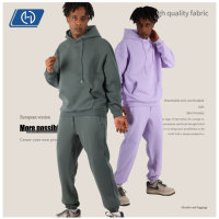 Ensemble de survêtement polaire 350G pour homme, avec sweat à capuche à cordon et pantalon de jogging, coupe oversize, épais, vierge, style streetwear, fournisseur personnalisé