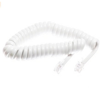 Kabel telepon digulung Rj11 Modular kabel telepon 3m 4P4C konektor telepon Handset telepon kumparan garis pegas kabel keriting
