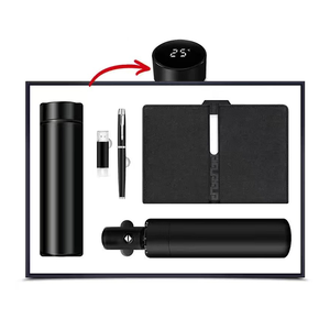 High Quality Corporate Gift Custom Logo Thermos Cup Notebook Pen Umbrella 16gb USB Luxury Business Gift Set in Box for Men Women