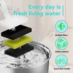 Fontaine d'eau automatique pour chat Super silencieuse Robinet d'intérieur super silencieux Fontaines d'eau pour animaux de compagnie pour chats et chiens Bols et mangeoires pour animaux de compagnie