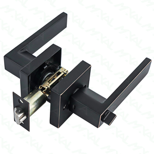 Tubular Latch <strong>Black</strong> square Lever Lever <strong>Door</strong> <strong>Knobs</strong> for Interior <strong>Door</strong> Lock <strong>Door</strong> Lever Bathroom <strong>Black</strong> - Product Image 2