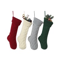Meias de decoração natalina, meias de malha grande para decoração de natal e férias
