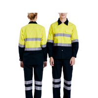 Uniformes de sécurité réfléchissants fluorescents de construction de sécurité de visibilité élevée de coton vêtements de travail globaux