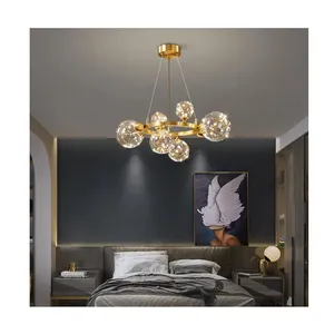 Modern LED Pendant Light Chandelier of Amber Glass Shade Lamp Lights Lighting Decoration For Home Decoration