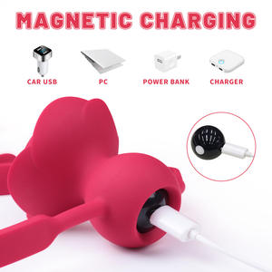 Kovida 3 In1 meme g-spot stimülatörü eğlenceli teleskopik vücut dil yalama vibratör Sucking vibratör kadınlar için kırmızı gül - Product Image 3