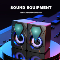 Altavoces USB con Cable RGB para Computadora, con Efecto de Iluminación Colorido, Subwoofer de Audio para Juegos de Escritorio, Audio Multimedia para Juegos de Computadora