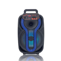 Altavoz Inalámbrico de 8 Pulgadas, 10W, RGB LED, para Exteriores, 5.0, Batería Integrada de 1200mAh, Micrófono Incorporado, Entrada AUX, Control Remoto, Compatible con Aplicaciones, 2.0 Canales