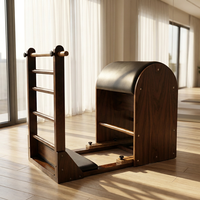 Barril de Pilates Ajustable de Madera de Nogal Personalizado OEM con Escalera para Equipos Profesionales de Gimnasio y Estudio