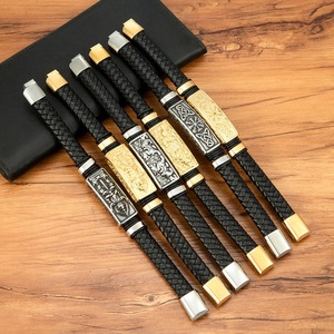 Nuevo Diseño <span class=keywords><strong>de</strong></span> Brazalete <span class=keywords><strong>Vikingo</strong></span> <span class=keywords><strong>de</strong></span> Acero Inoxidable, Joyería Celta Nórdica, Brazalete Trenzado <span class=keywords><strong>de</strong></span> Cuero Genuino, Brazaletes <span class=keywords><strong>de</strong></span> Cuero <span class=keywords><strong>de</strong></span> Moda - Product Image 2