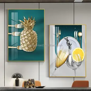 Modernes Wandbild Poster Drucken Weinglas Pizza Wohnkultur Restaurant Kunstwerk Luxus Glas Gemälde Set
