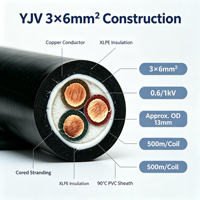 Câble d'alimentation pour chargeur de VE YJV 3 conducteurs 6mm² isolé XLPE gaine PVC cuivre pour recharge AC, usage domestique et équipement commercial