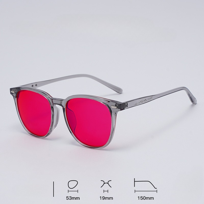 grey with red lens